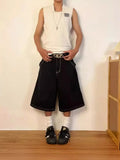 Zingj Y2K Vintage Denim Shorts Men's Harajuku Punk High-Waisted Denim Shorts 211-1-Outfit