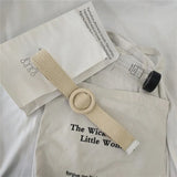 braided belt wood buckle summer vacation dress wide belt mori