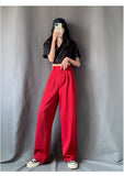 Summer Suit Pants Spring Office Lady New Autumn Candy Solid High Waist Female Straight Long