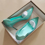 Curl Upper Women Patent Pointed Toe Stiletto High Heels Sexy Ladies Party Dress Shoes Club Dance Pumps Plus Size