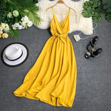 2021 Women Dress Summer Sexy V Neck Sashes Dress Red White Black Sleeveless Spaghetti Strap Beach Dress