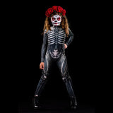 Spot 2025 Halloween Women's Body Bone Printing Party Cosplay Tight Jumpsuit