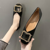 Korean Version Of The New Large-Size Sharp Single Shoes Women's Flat-Bottomed Soft-Soled Grandmother Shoes Light-Mouthed Shoes
