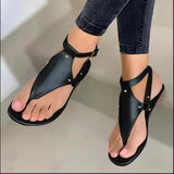 Zingj New Large Size Sandals Female Flat Toe Human Type Flat Sandals Perennial Supply- Outfit