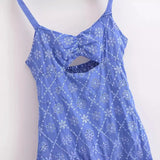 Zingj Summer Style Hollowed-Out Embroidery Suspender Dress 3311665 211-0-Outfit