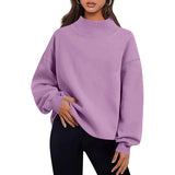 Fashion Casual Velvet Dress Women's Thick Half-High Collar Loose Women's Clothing In Autumn And Winter