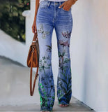 Zingj Plus Size Women's 2024 Ebay Large Size Women's Casual Pants Digital Print Pattern Pants-Outfit