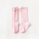 Pair 0 to 24M Cute Fox Baby Sock Non Slip With Grips Cotton Long Socks For Infant Girls Boys Newborn Knee High Socks