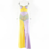 Diamond Strap Elegant Lace Patchwork Party Dresses Women Sexy Buttons Backless Mini Bodycon Dress Clubwear Vestidos