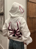 zip-up hoodie with spider