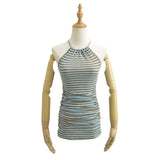 Zingj Trendy Women's Wear In Summer, The New Retro Striped Waist Trim, Pleated Skirt, Neck Tie Dress