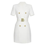 And Autumn 2025 Short Sleeves To Close The Waist Simple OL Professional Suit Temperament Of Women's Suit Dress