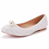 Cm Fine Tip Single Shoe Pointy Shoes Large Size Women's Shoes Pearl Wedding Shoes Wedding Shoes Dinner Women's