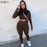 Solid Tracksuit Women Streetwear Fitness Sportswear T Shirt and Trouser Two Piece Set Women Stretch Skinny Female