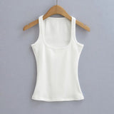 Zingj Trendy Women's Wear Pure Collar Solid Color Bottom Vest Summer New Style Slim Sleeveless Halter