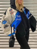 Logo Graphic Oversize Zipper Jacket- Outfit