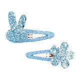 Pcs/lot New Girls Cute Rabbit Flower Hair Clips Sweet BB Glitter Hairpins Barrettes Headwear Fashion Hair Accessories For