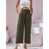 High Waist Lotus Leaf Elastic Cotton