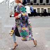 Long Flared Sleeves Printed Loose