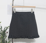 Real Shooting Wooden Ear Wave Half Dress Girl Spring 2025 New Retro Korean Version Of High-Rise Thin A Word Short Skirt
