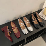 Temperament With Coarse Heel Single Shoes Summer New French Style Elegant Increase Thin Mary Treasure