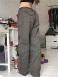 gray 90s vintage cargo pants with cargo