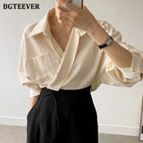 Casual Turn-down Collar Women Solid Blouses Tops 2021 Autumn Full Sleeve Pocket Female Shirts Elegant Ladies