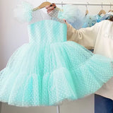 Pretty Girls Dress Birthday Party Princess Dress Lace Kids Ball Gown Elegant Dress Casual Children Dress Size
