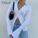V Neck Long Sleeve Top White Women Fashion 2021 Autumn Winter T Shirt Sexy Casual Ladies