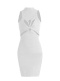 Spring 2025 New Hollow Knitted Vest Dress Slimy And Sexy Short-Packed