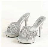 Zingj Word With Slippers Female New Summer Fashion 13CM15CM Versatile Sexy High Heels Fine
