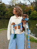Puppy Pattern Cardigan- Outfit