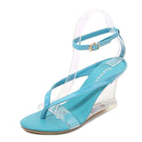 Zingj High Heels Female Summer New Korean Version Of Versatile Summer Women's Shoes A Word Buckle Simple Wedge Sandals