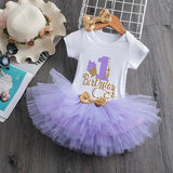 Year Girl Baby Birthday Dress Summer New Cotton Kids Baby Clothes First 1st Birthday Christening Dresses For Toddler