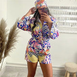 women Elegant Red Print Shirt 2021 Spring Fashion Ladies Indie Folk Suits Ladies Vinatge Totem Floral Beach