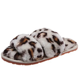 Size Wool Slippers Female Fashion Wear Elastic With Parallel Bars Open Toe Flat Bottom Warm Cotton Shoes Indoor Cotton