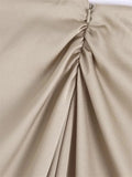 Knotted Long Skirt Women High Waist Skirt With Slit Ruched Elegant Skirts Woman Fashion 2023 Vintage Midi Split