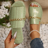 Chain Flat-Bottomed Slipper Women Stone Dew Beach Cool Drag