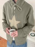 Vintage Star Patch Baggy Zip Up Hoodie- Outfit