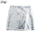 Women Fashion High Waist Sequined Split Slim Mini Skirt Faldas Mujer Female Chic Casual Button Up Party Vestidos