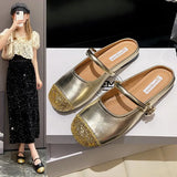 Evening Wind Soft Bottom Shallow Mouth Mary Jane Shoes Female 2025 New Spring / Summer One-Word Belt Vintage French Flat