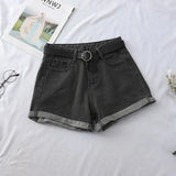 Women Chic All-match Korean Casual Basic Simple Harajuku Teens Denim Short Trouser Basic Loose Wide-leg Womens