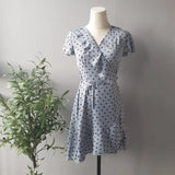 Summer Polka Dot Wrapped Dress V Neck Ruffles Sexy Mini Dress Slim Bodycon Vacation Beach Smocks Korean