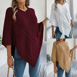 Shooting 2025 Autumn And Winter Casual Pure Color Mahjong Loose Cloak Sweater Coat Women's
