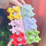 Grosgrain Ribbon Bowknot Hairpins For Cute Girls Colorful BB Hair Clips Mini Barrettes Headwear Kids Hair