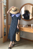 Vintage Double Ruffle Floral Cultivation Dress Summer Women Korean Ladies Chic Dresses Elegant Woman Dress 2023