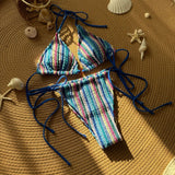 2025 New Coloring Of The Flower Sexy Drawstring Strap Swimsuit