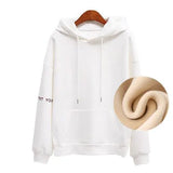 Women Thick Warm Hoodies fleece jackets woman Girls Pullover Long Sleeve Loose Plush Hoodie Teenagers Autumn Winter