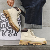 Zingj Yellow Boots British Cargo Martin Boots Men's Ankle Boots 2024 Spring And Autumn Single Boots Platform Versatile Hiking Boots