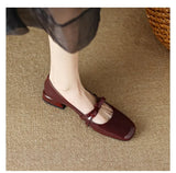 Zingj Retro Low Heel Thick Heel Bow Mary Jane Shoes Female Autumn 2024 New Patent Leather Shallow Mouth College Wind Single Shoes-Outfit
